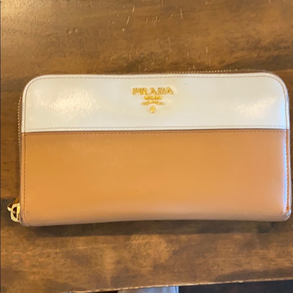 Prada zip around wallet